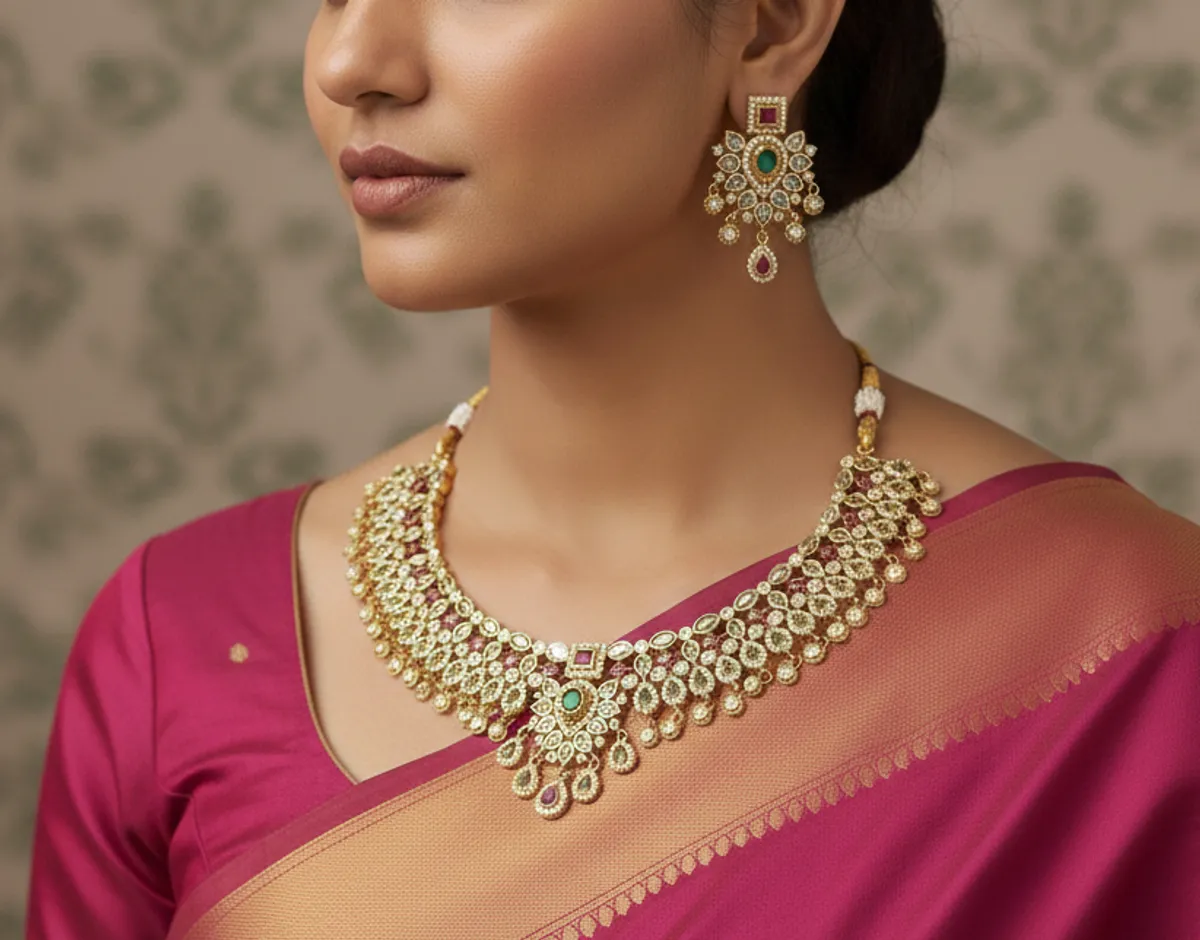 Meher Noor Bridal Necklace & Earrings Set