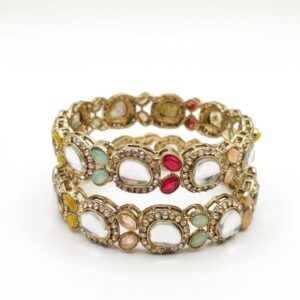 Colorful stones bangle set