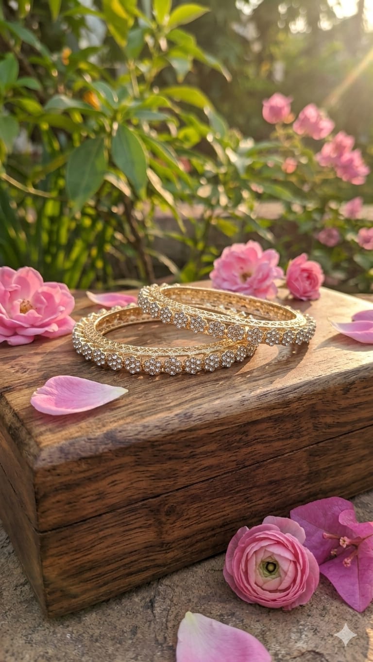Floral design bangle set - Image 3