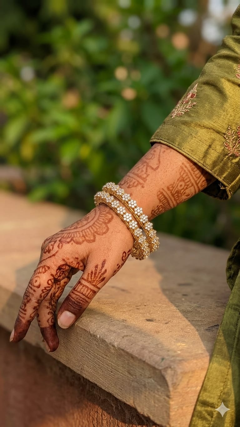 Floral design bangle set - Image 2