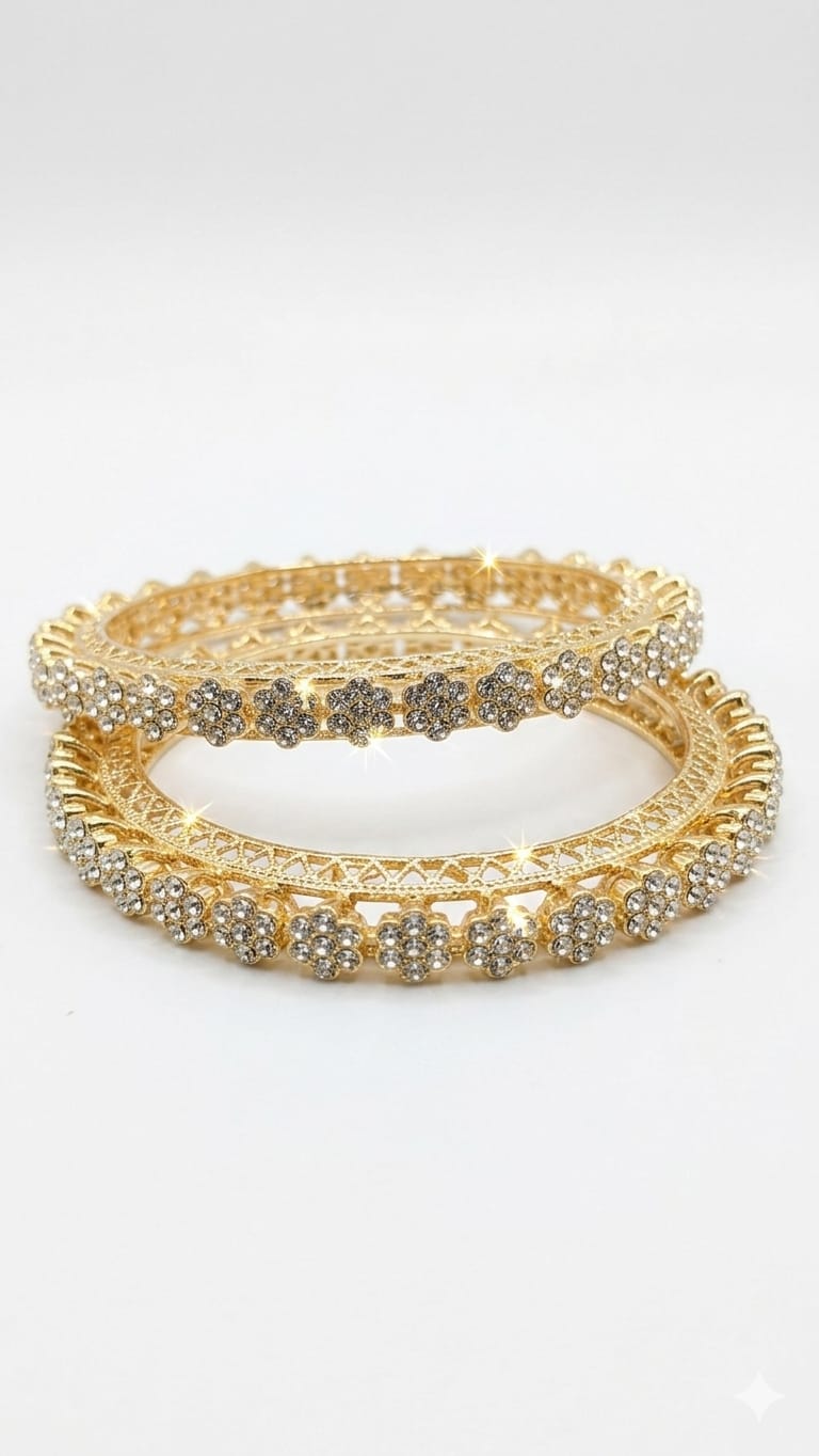 Floral design bangle set