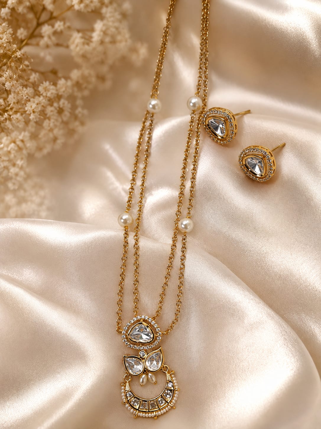 Premium Alloy Kundan Necklace Set