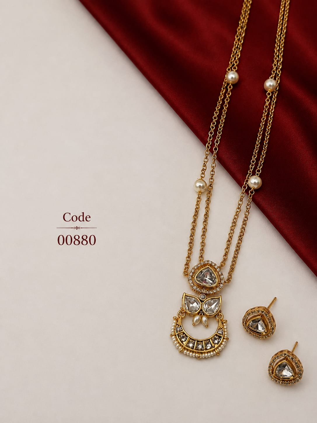Premium Alloy Kundan Necklace Set - Image 2