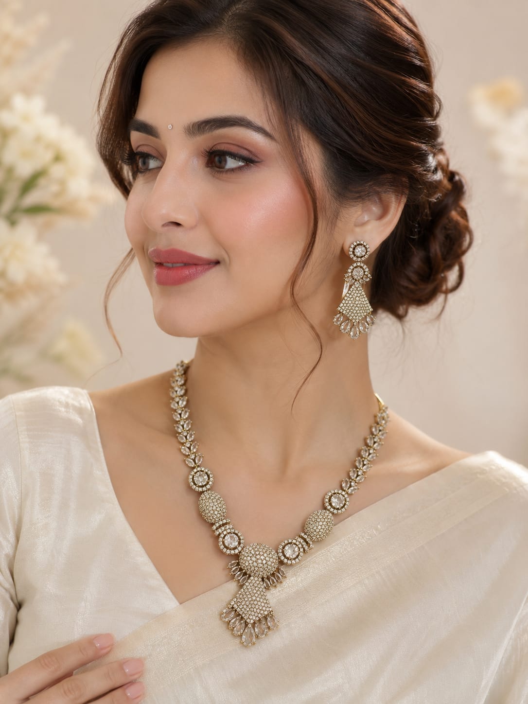 Royal CZ Diamond Necklace Set