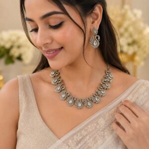 Elegant Peacock CZ Necklace Set