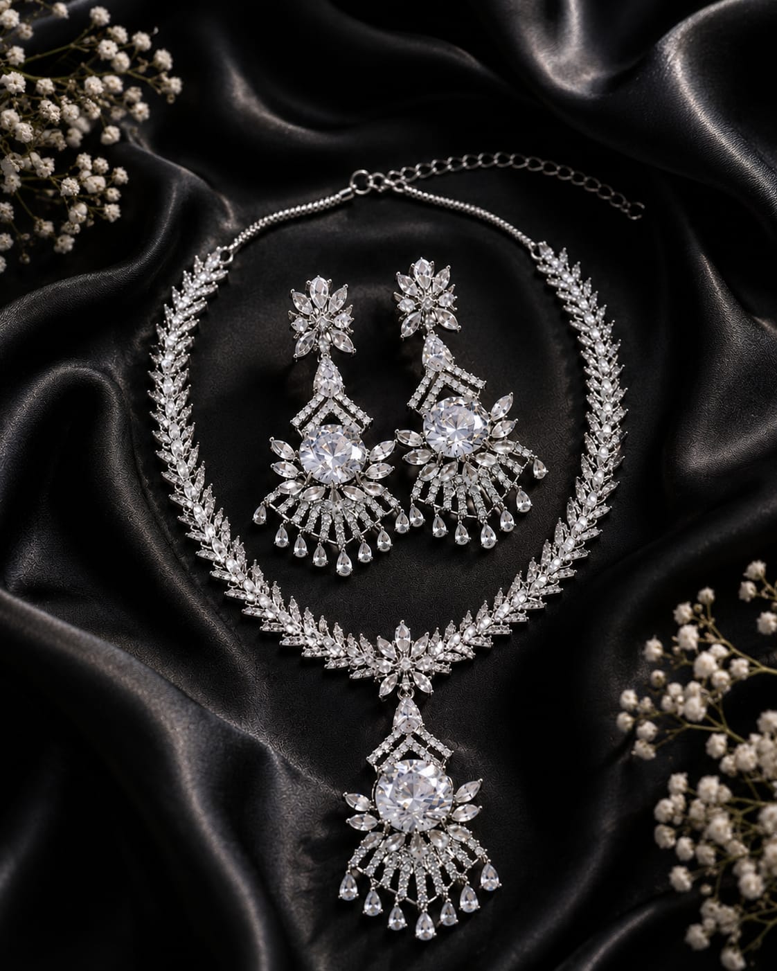 Floral & leaf-inspire Necklace Set